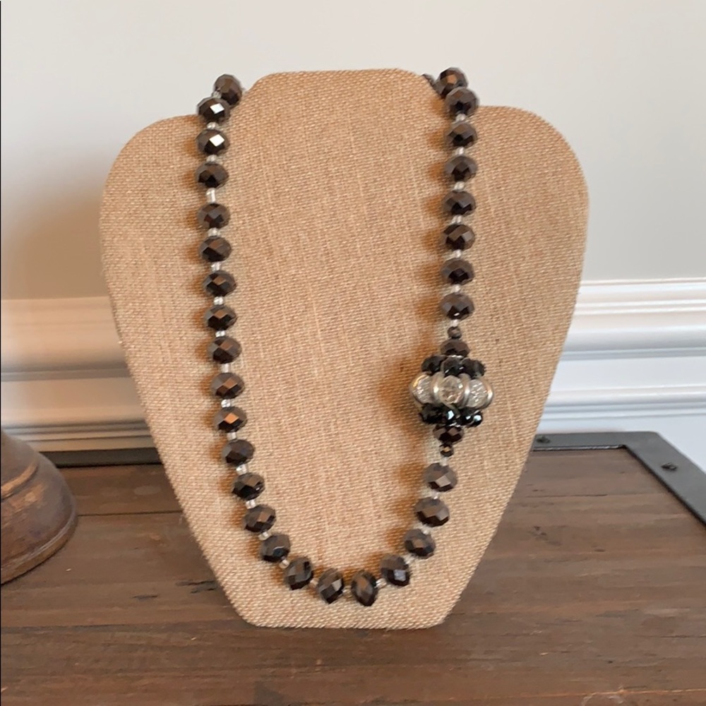 Metallic silver chunky necklace